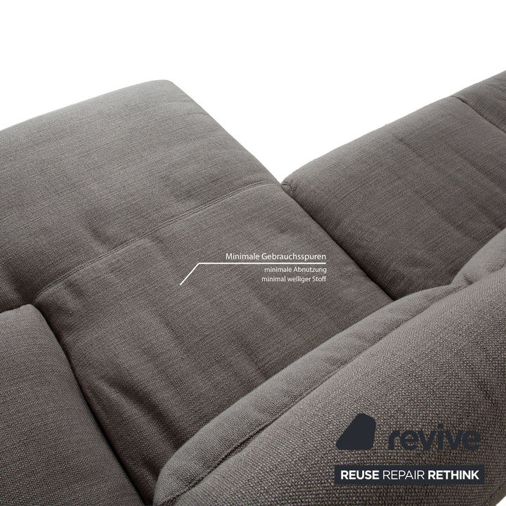 Ewald Schillig Stoff Ecksofa Grau Recamiere rechts Sofa Couch manuelle Funktion