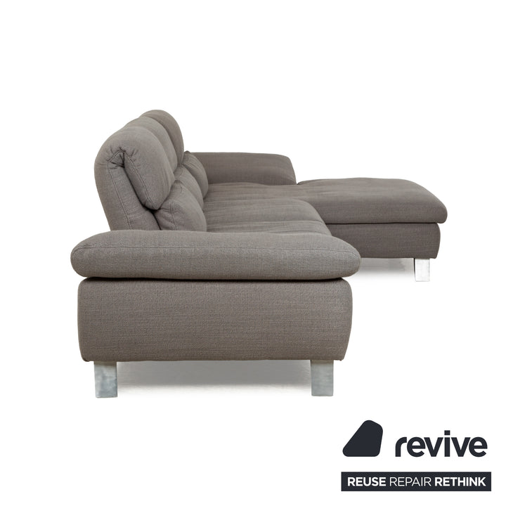 Ewald Schillig Stoff Ecksofa Grau Recamiere rechts Sofa Couch manuelle Funktion