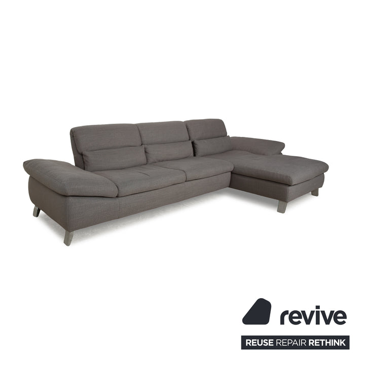 Ewald Schillig Stoff Ecksofa Grau Recamiere rechts Sofa Couch manuelle Funktion