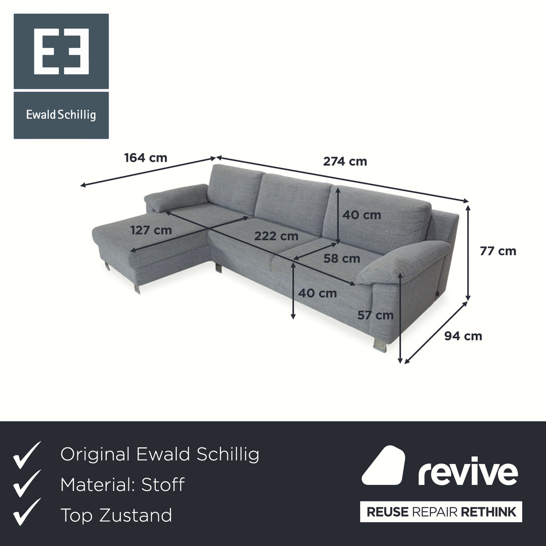 Ewald Schillig Stoff Ecksofa Grau Sofa Couch