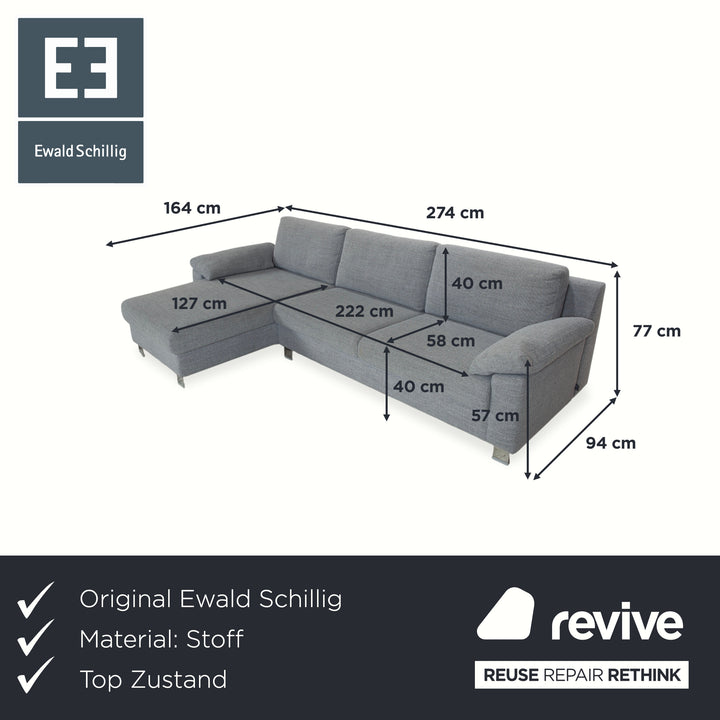 Ewald Schillig Stoff Ecksofa Grau Sofa Couch