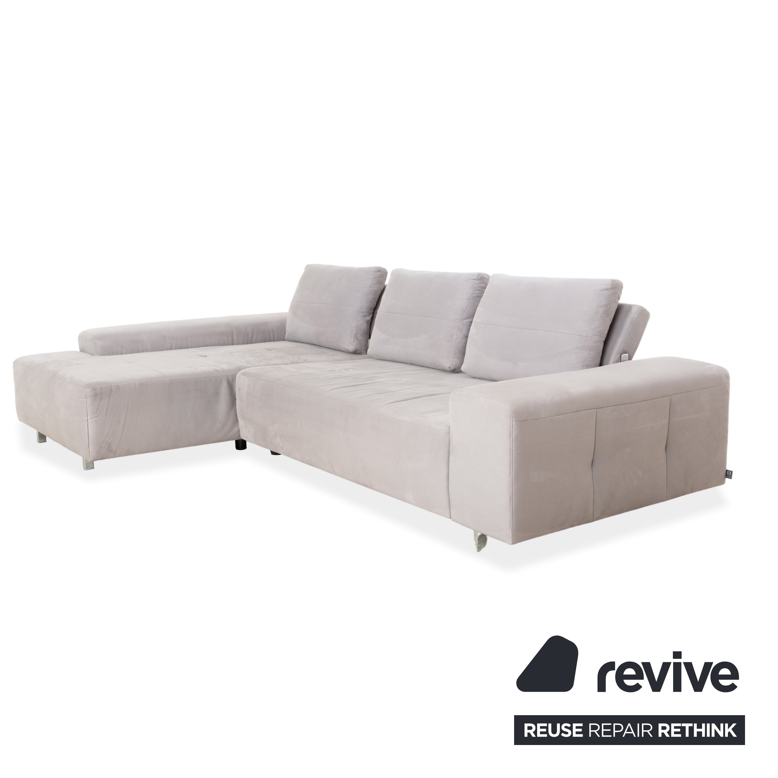 Ewald Schillig canapé d'angle en tissu gris canapé fonction manuelle