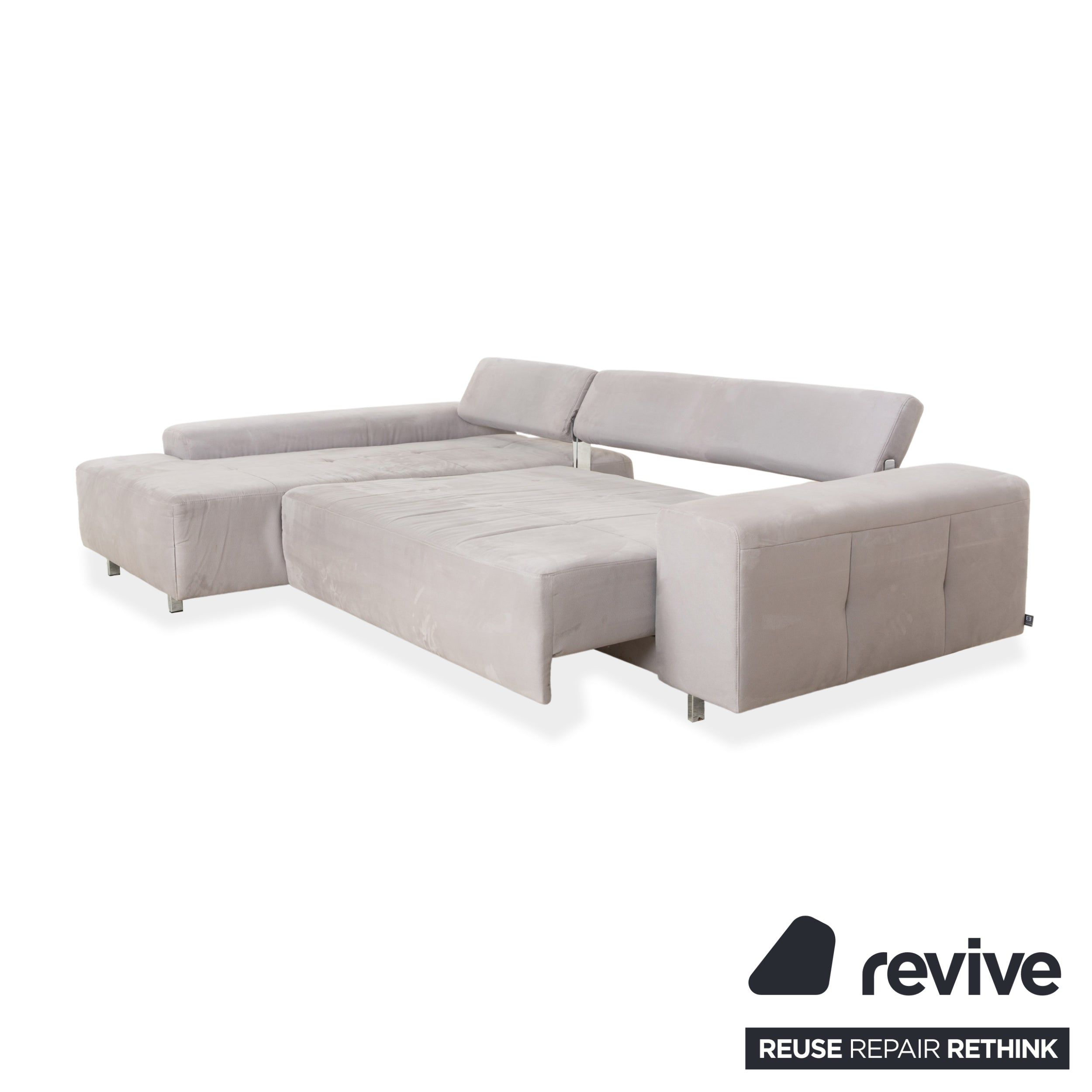 Ewald Schillig canapé d'angle en tissu gris canapé fonction manuelle