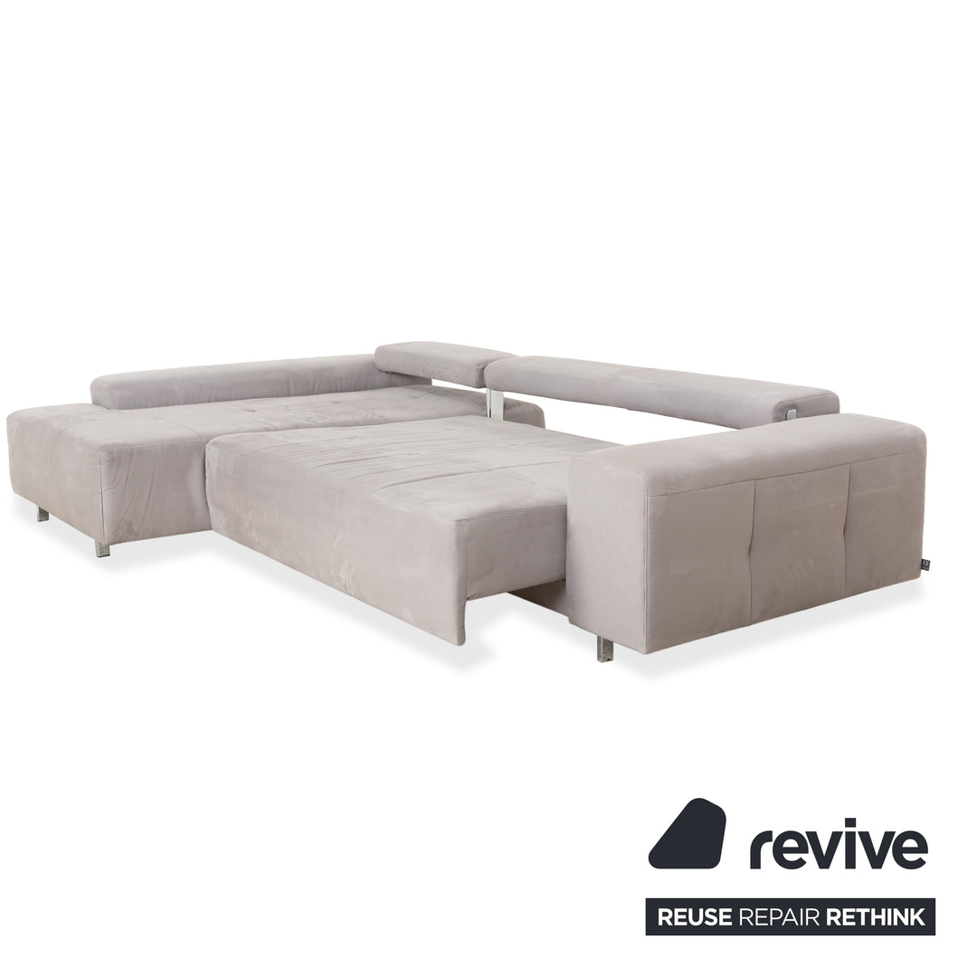 Ewald Schillig fabric corner sofa grey sofa couch manual function