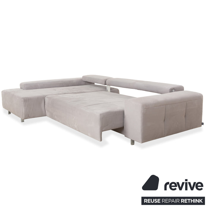 Ewald Schillig fabric corner sofa grey sofa couch manual function