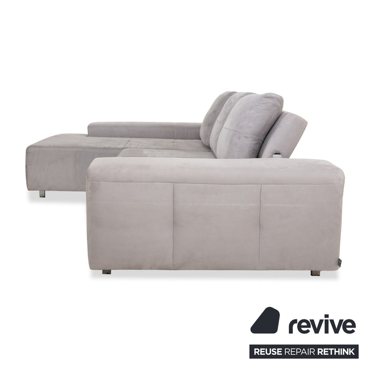 Ewald Schillig fabric corner sofa grey sofa couch manual function