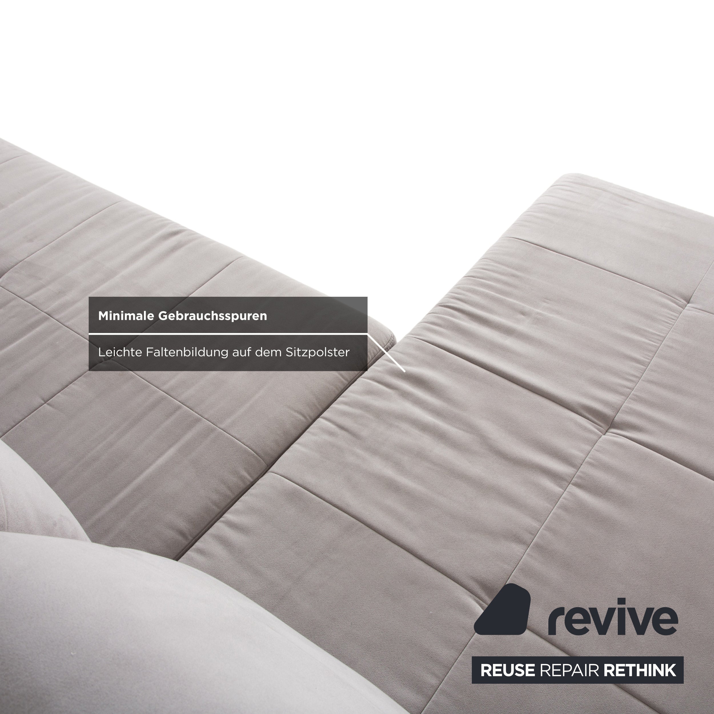 Ewald Schillig canapé d'angle en tissu gris canapé fonction manuelle