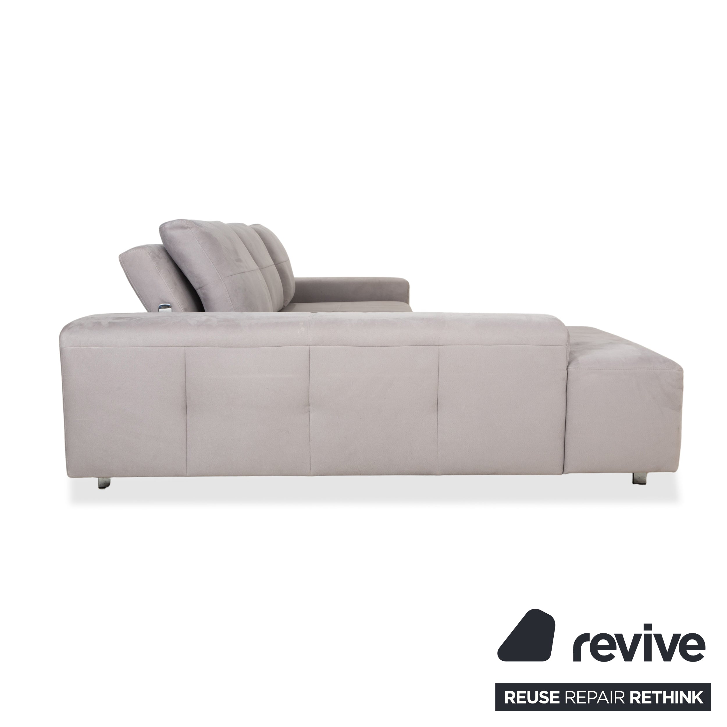 Ewald Schillig canapé d'angle en tissu gris canapé fonction manuelle