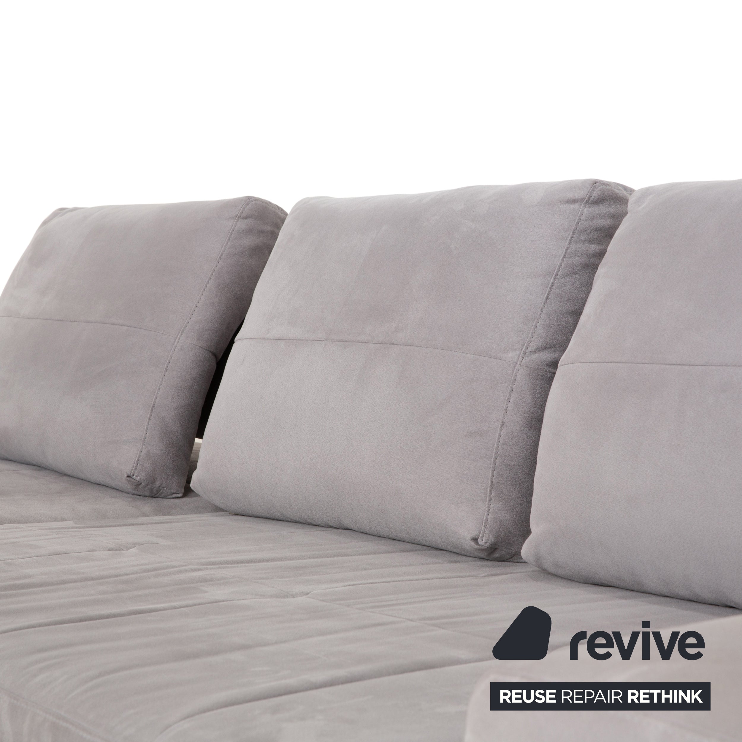 Ewald Schillig canapé d'angle en tissu gris canapé fonction manuelle