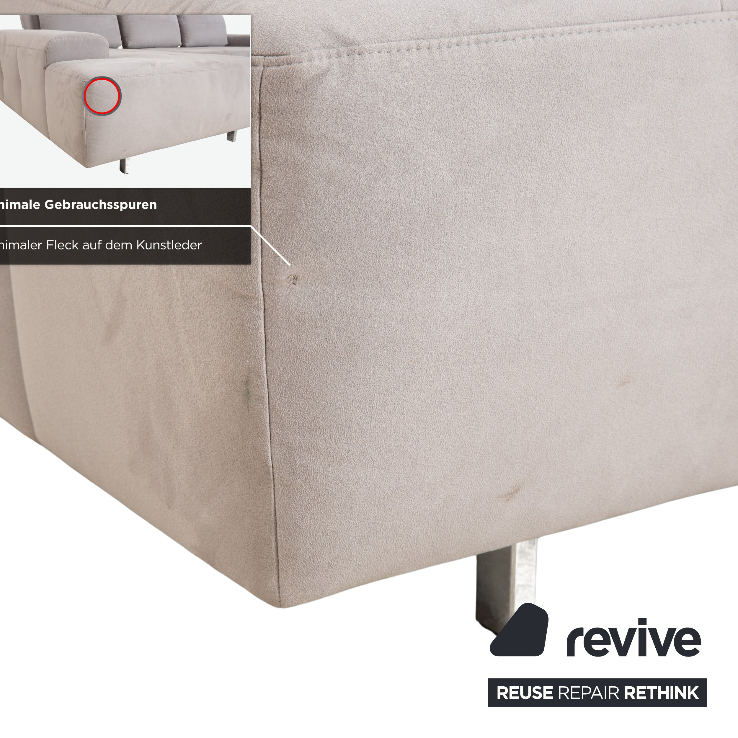 Ewald Schillig canapé d'angle en tissu gris canapé fonction manuelle