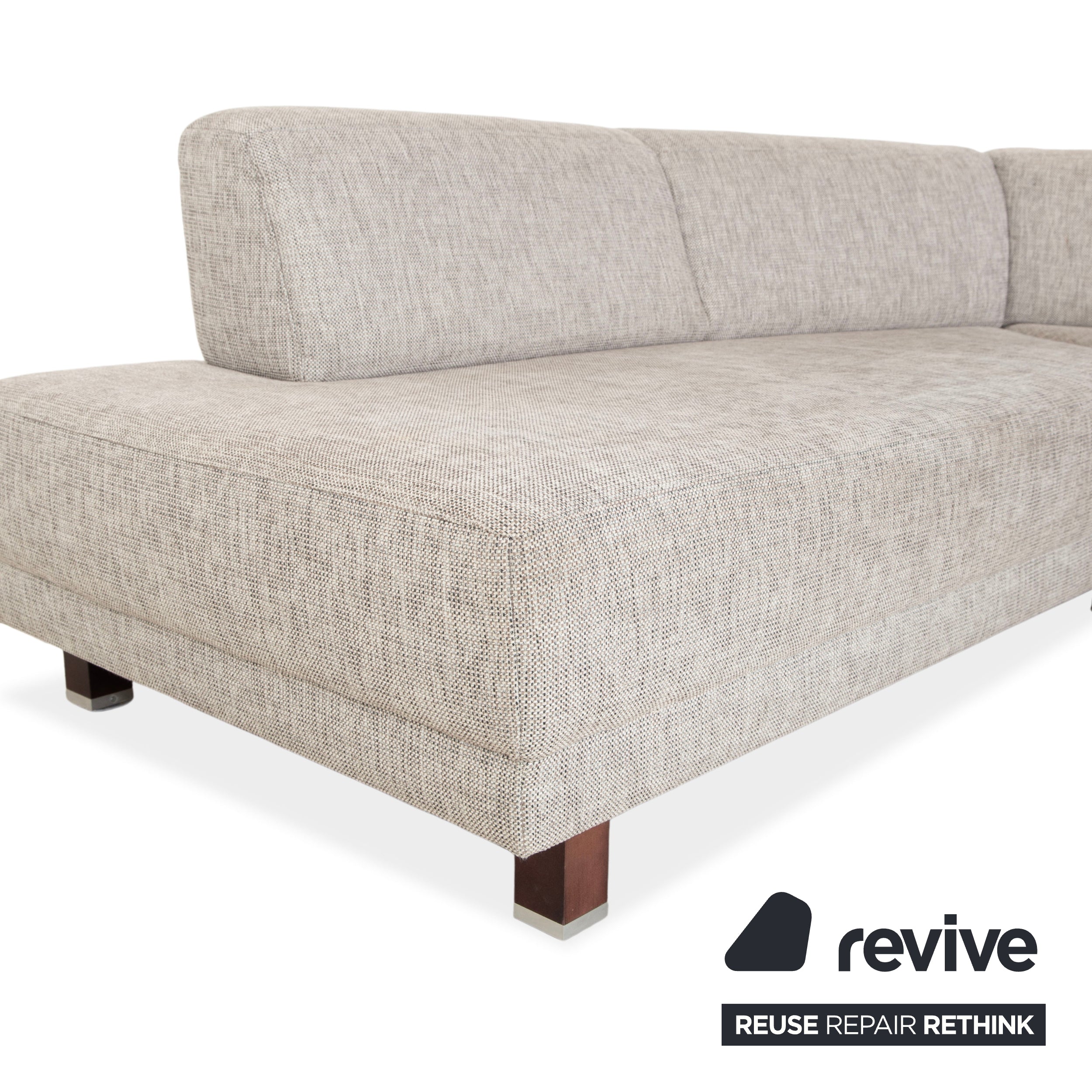 Ewald Schillig Stoff Ecksofa Hellgrau Beige Sofa Couch