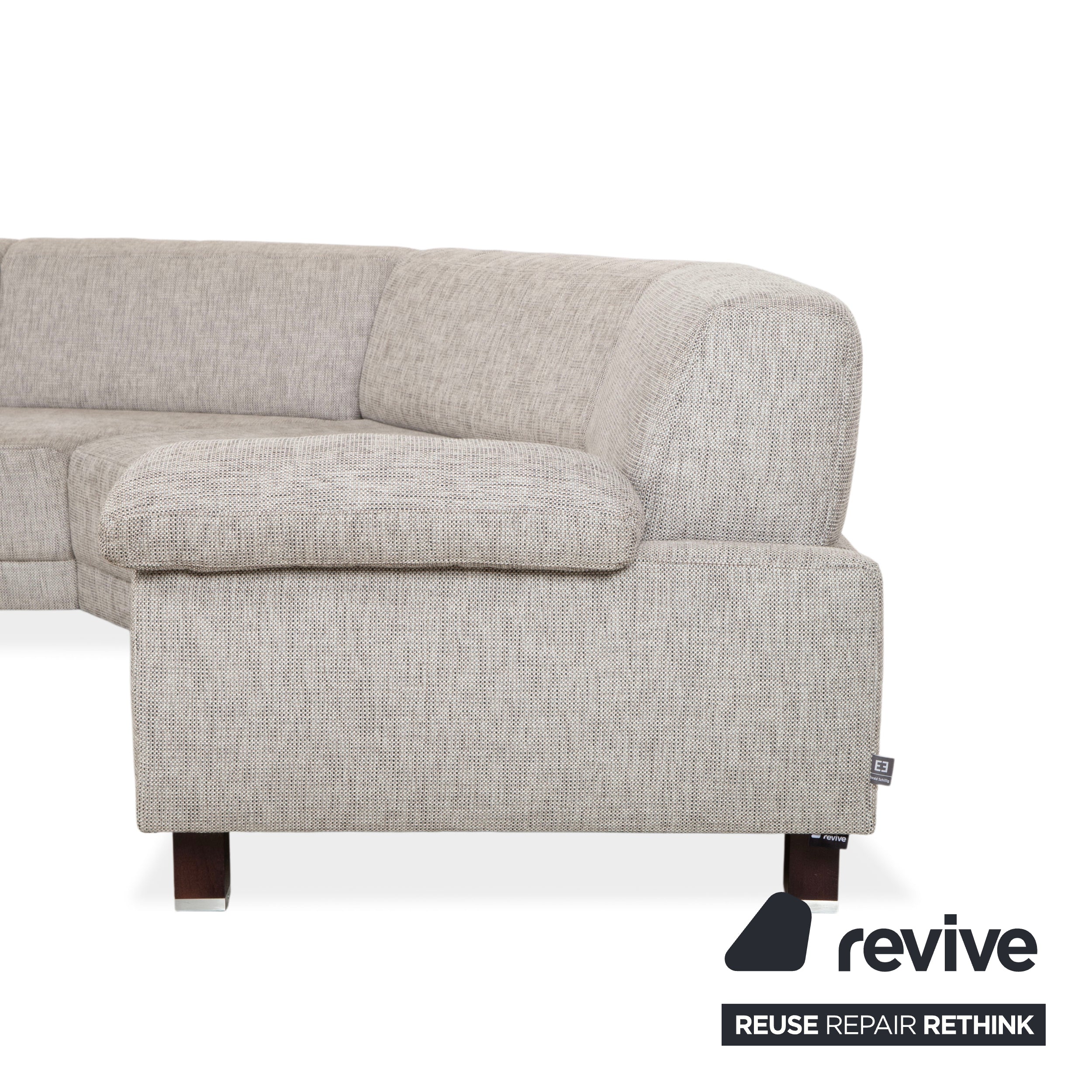 Ewald Schillig Stoff Ecksofa Hellgrau Beige Sofa Couch