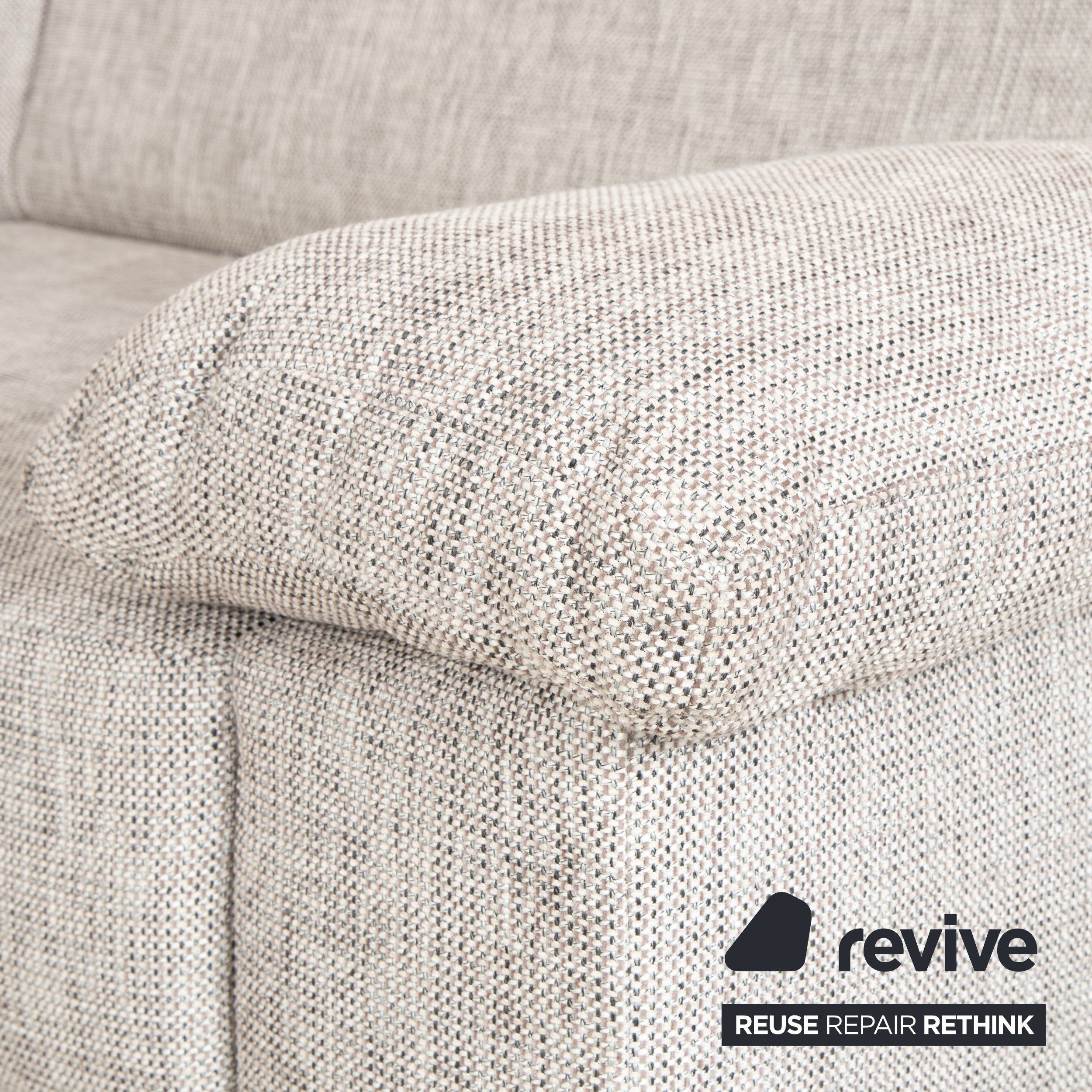 Ewald Schillig Stoff Ecksofa Hellgrau Beige Sofa Couch