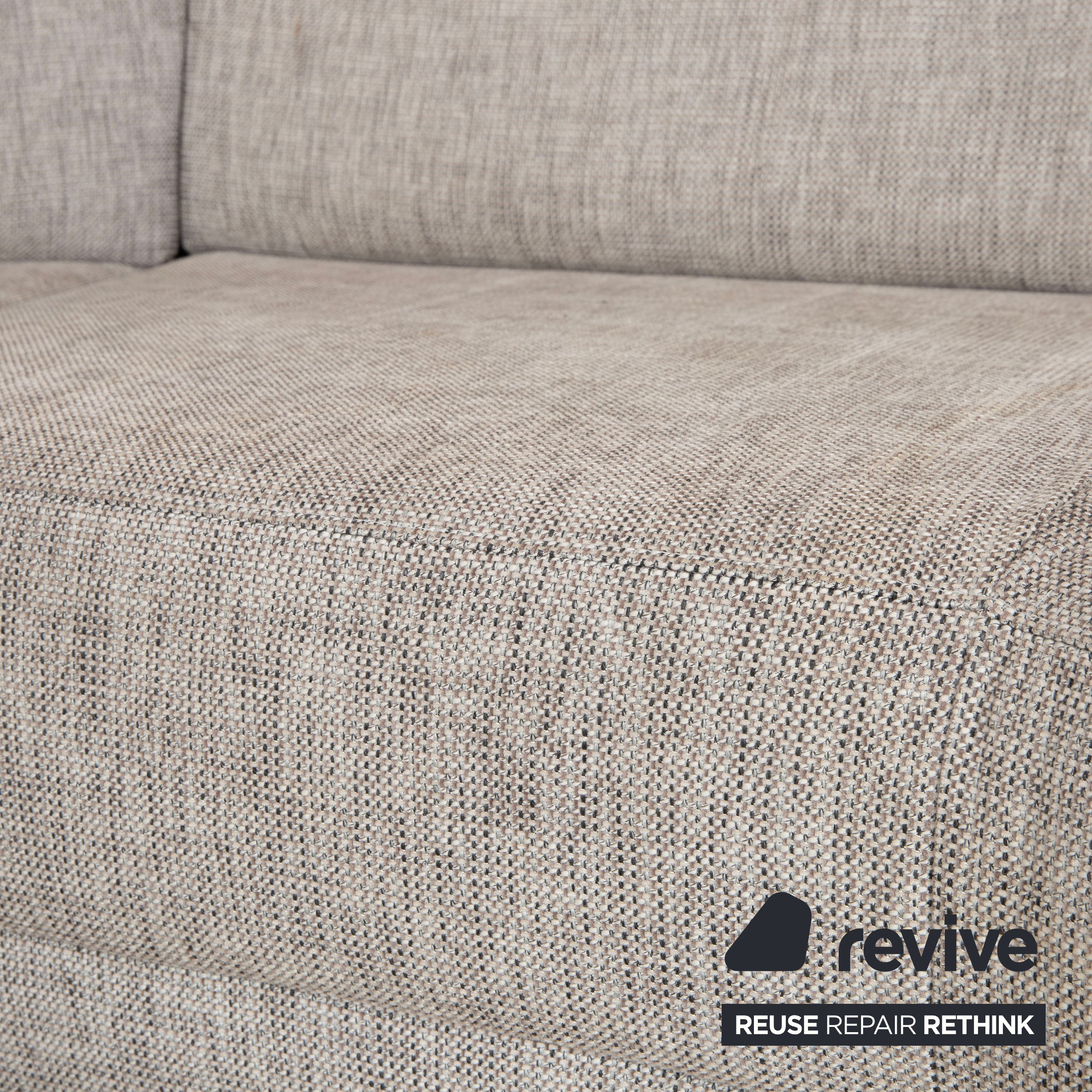 Ewald Schillig Stoff Ecksofa Hellgrau Beige Sofa Couch