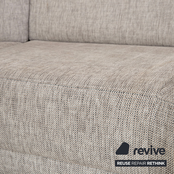 Ewald Schillig Canapé d'angle en tissu gris clair beige