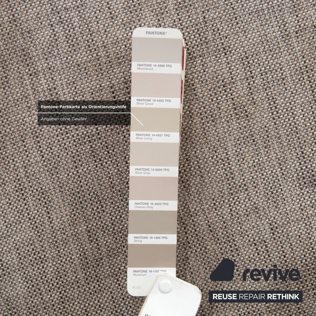 Ewald Schillig Canapé d'angle en tissu gris clair beige