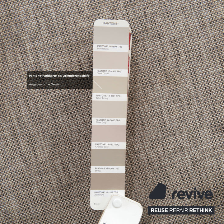 Ewald Schillig Canapé d'angle en tissu gris clair beige
