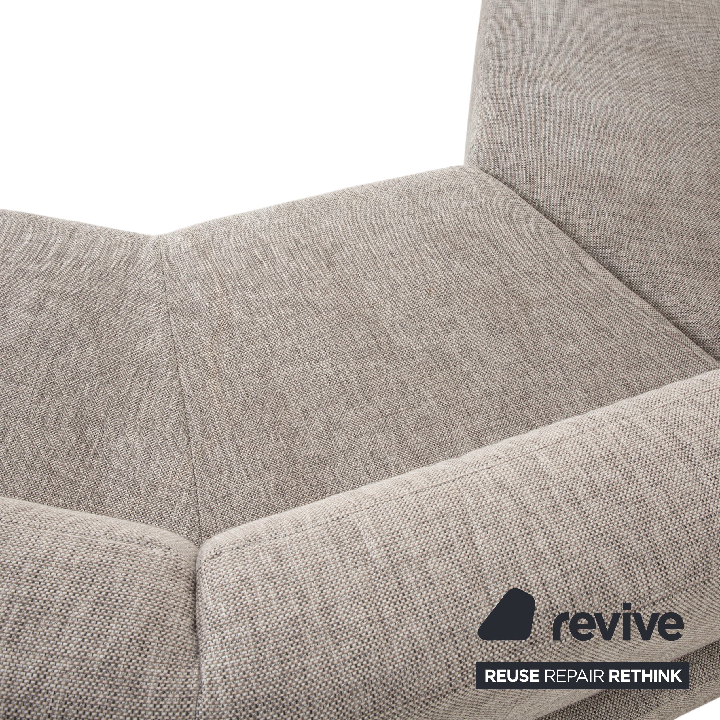 Ewald Schillig Stoff Ecksofa Hellgrau Beige Sofa Couch