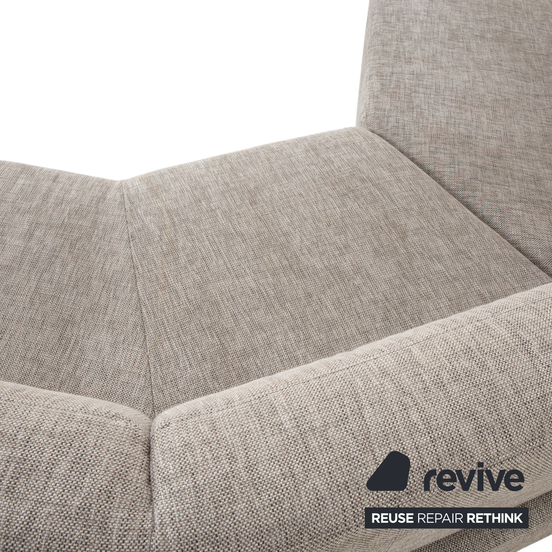 Ewald Schillig Canapé d'angle en tissu gris clair beige