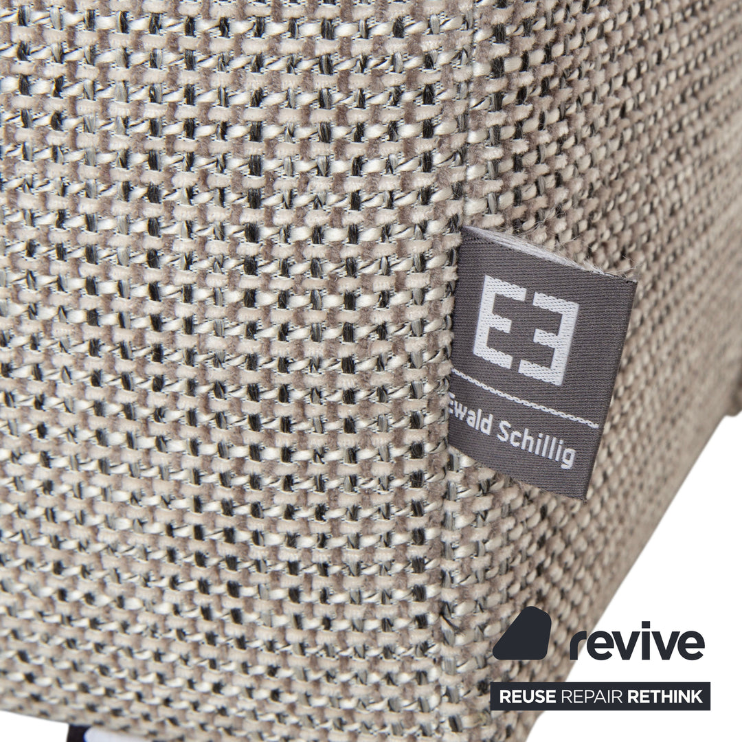 Ewald Schillig Canapé d'angle en tissu gris clair beige