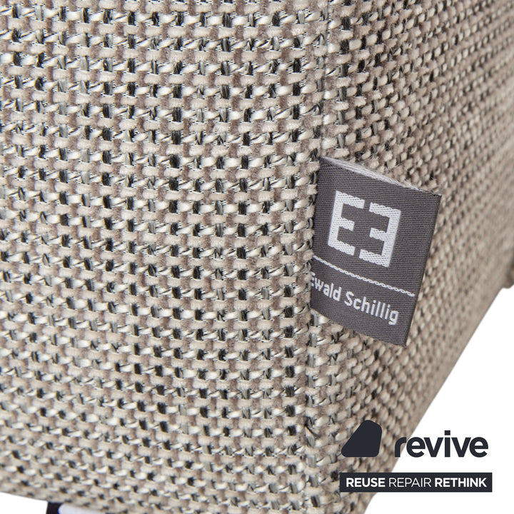 Ewald Schillig Canapé d'angle en tissu gris clair beige