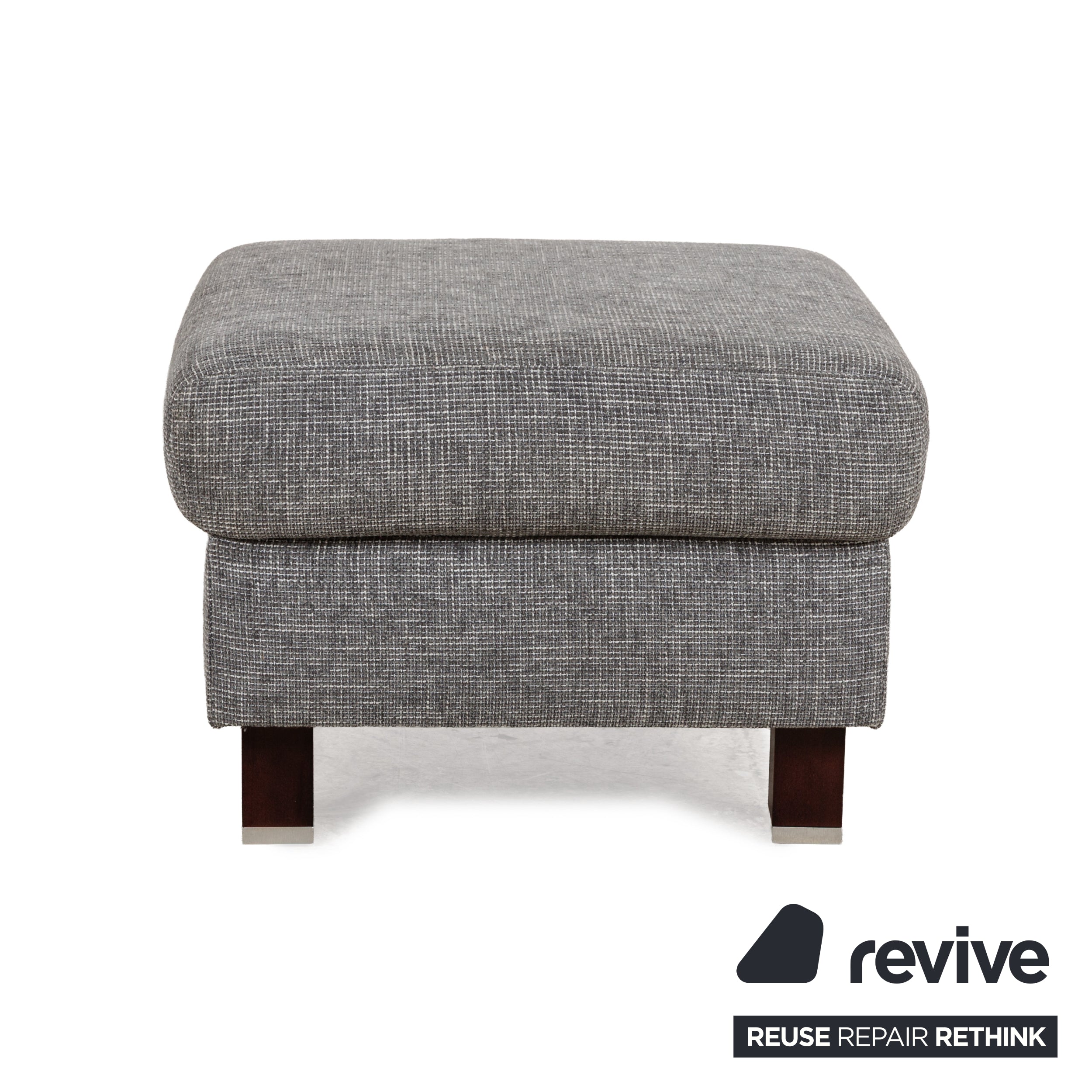 Tabouret en tissu gris Ewald Schillig