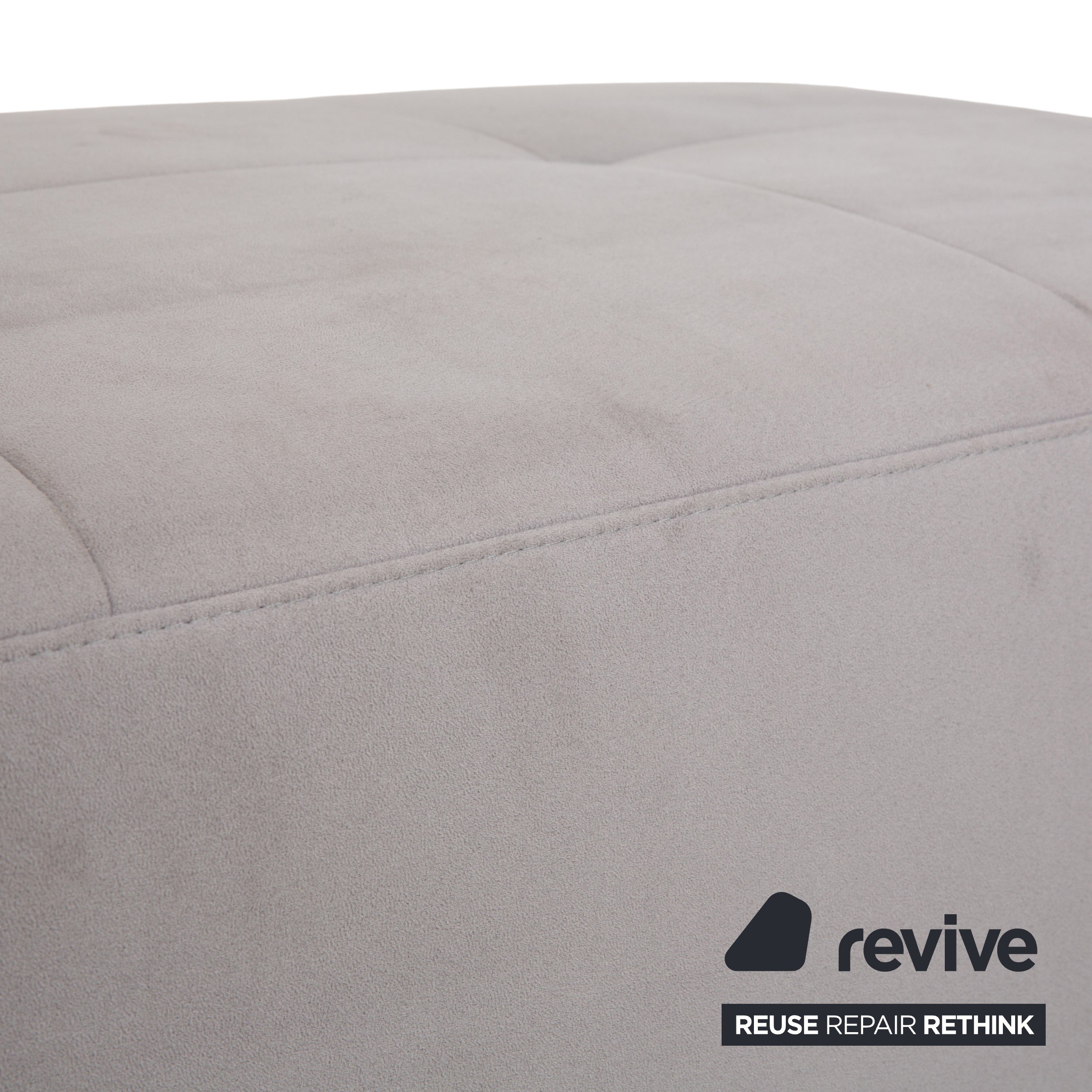 Tabouret en tissu gris Ewald Schillig