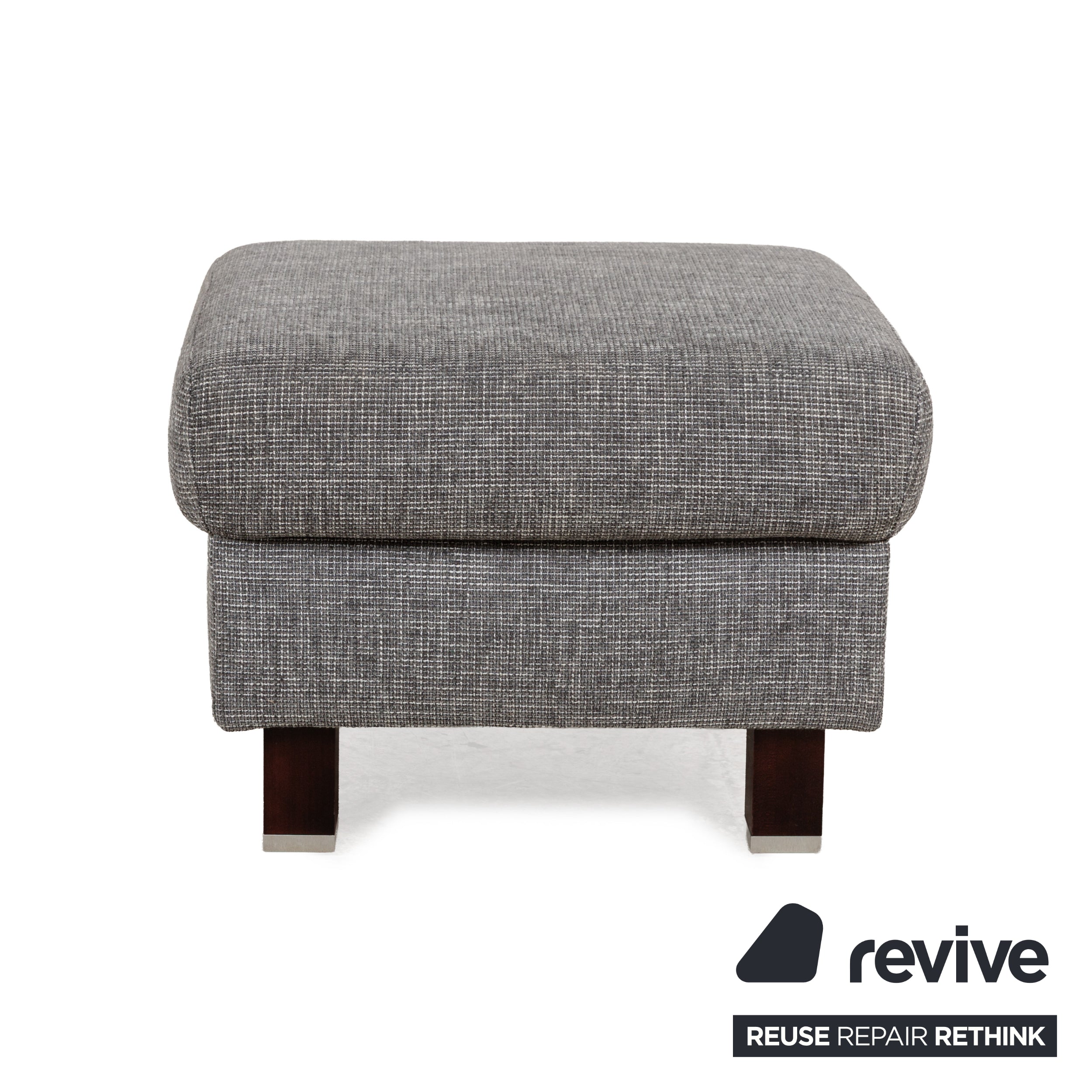Tabouret en tissu gris Ewald Schillig
