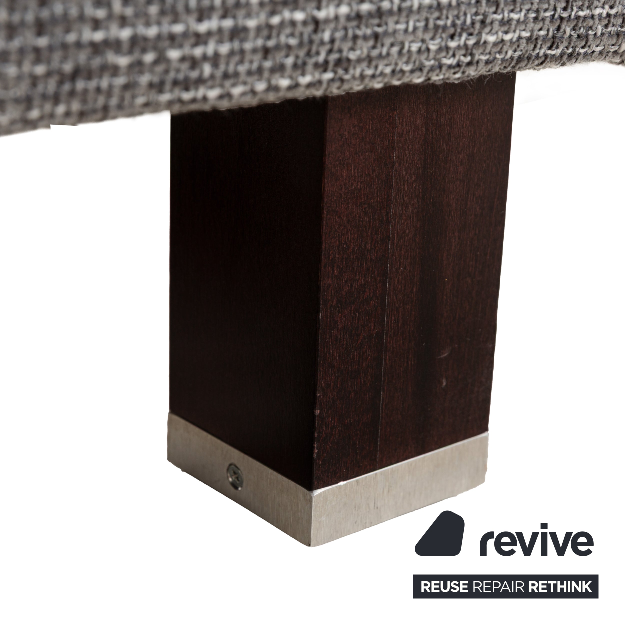 Tabouret en tissu gris Ewald Schillig