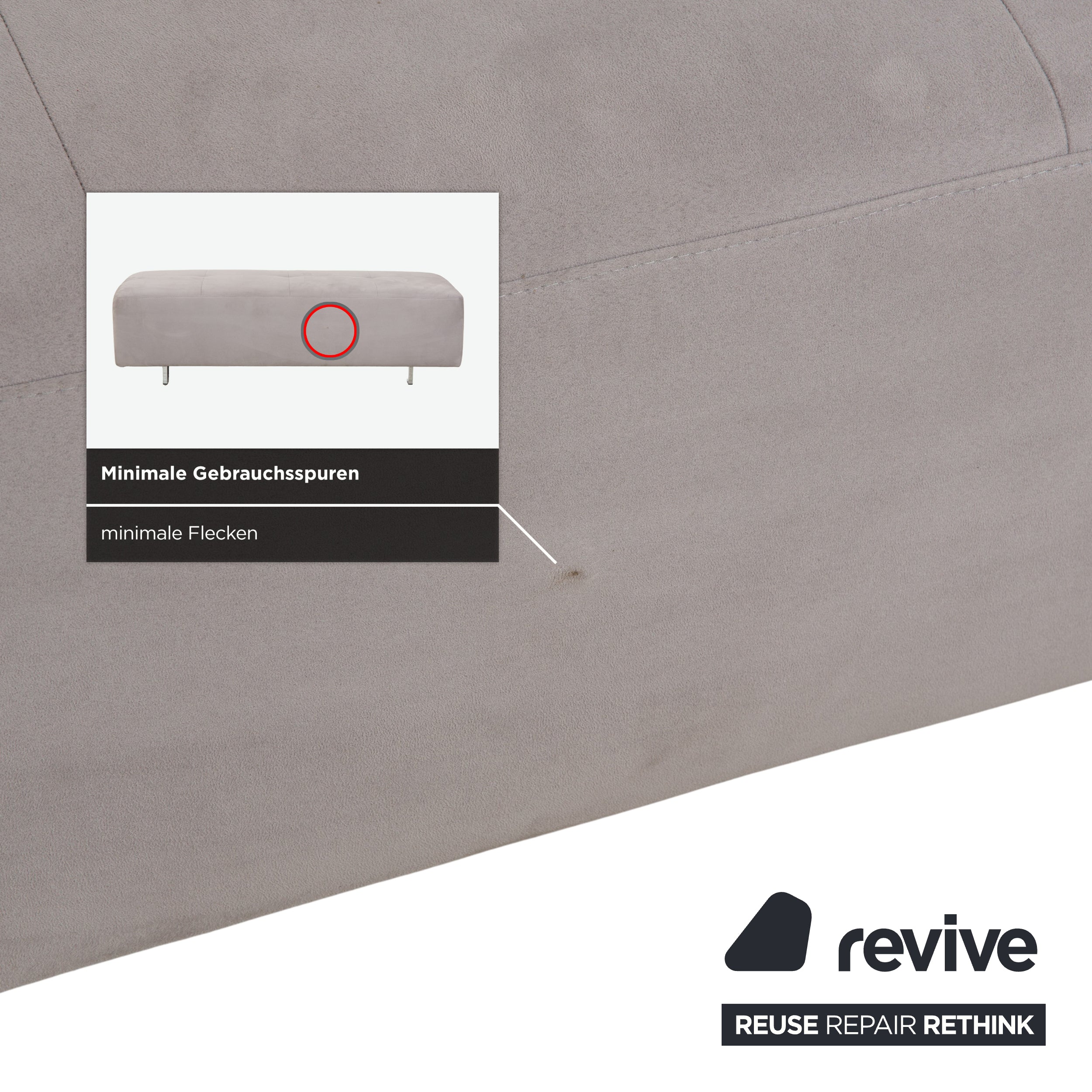 Tabouret en tissu gris Ewald Schillig