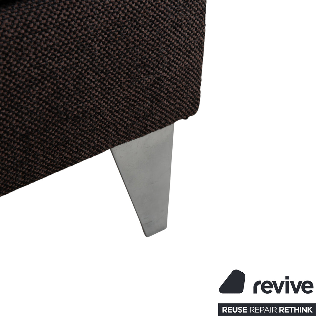 Ewald Schillig Tabouret en tissu marron-gris