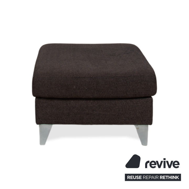 Ewald Schillig Tabouret en tissu marron-gris