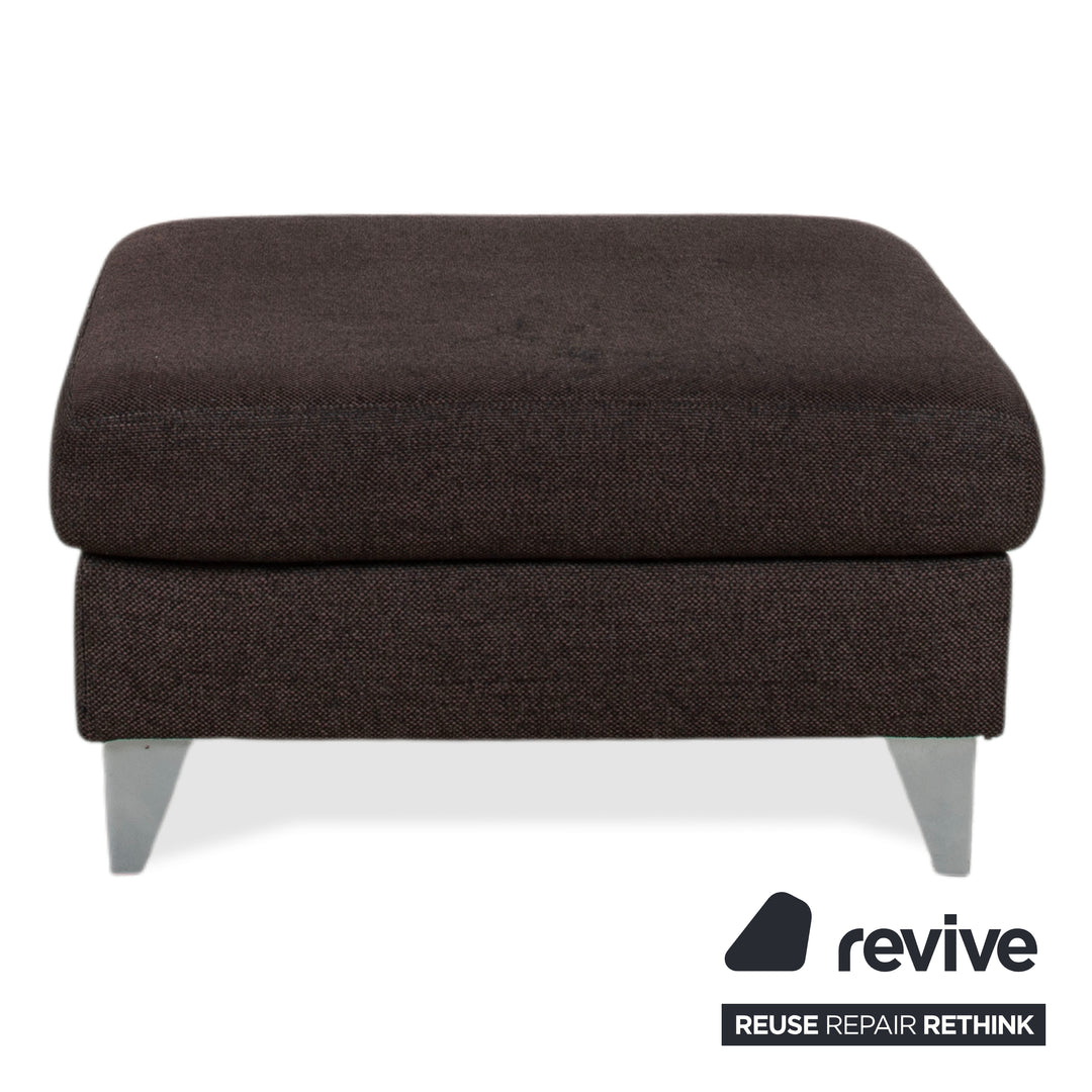 Ewald Schillig Tabouret en tissu marron-gris