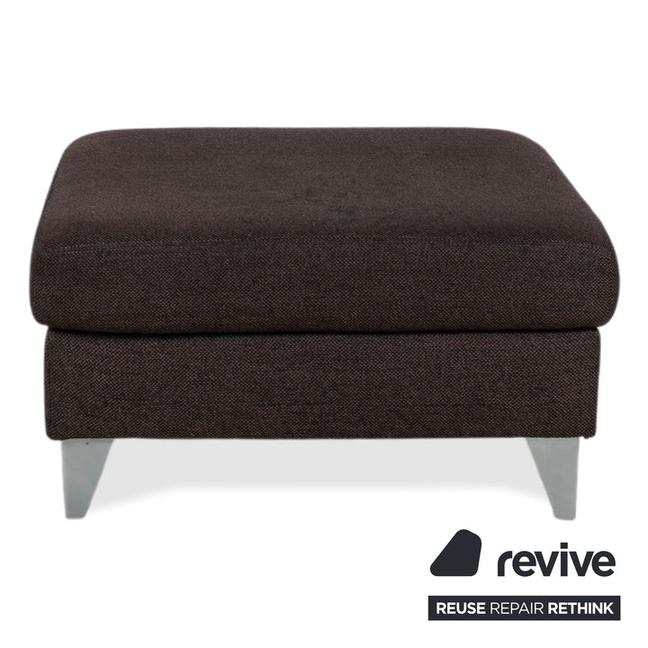 Ewald Schillig Tabouret en tissu marron-gris
