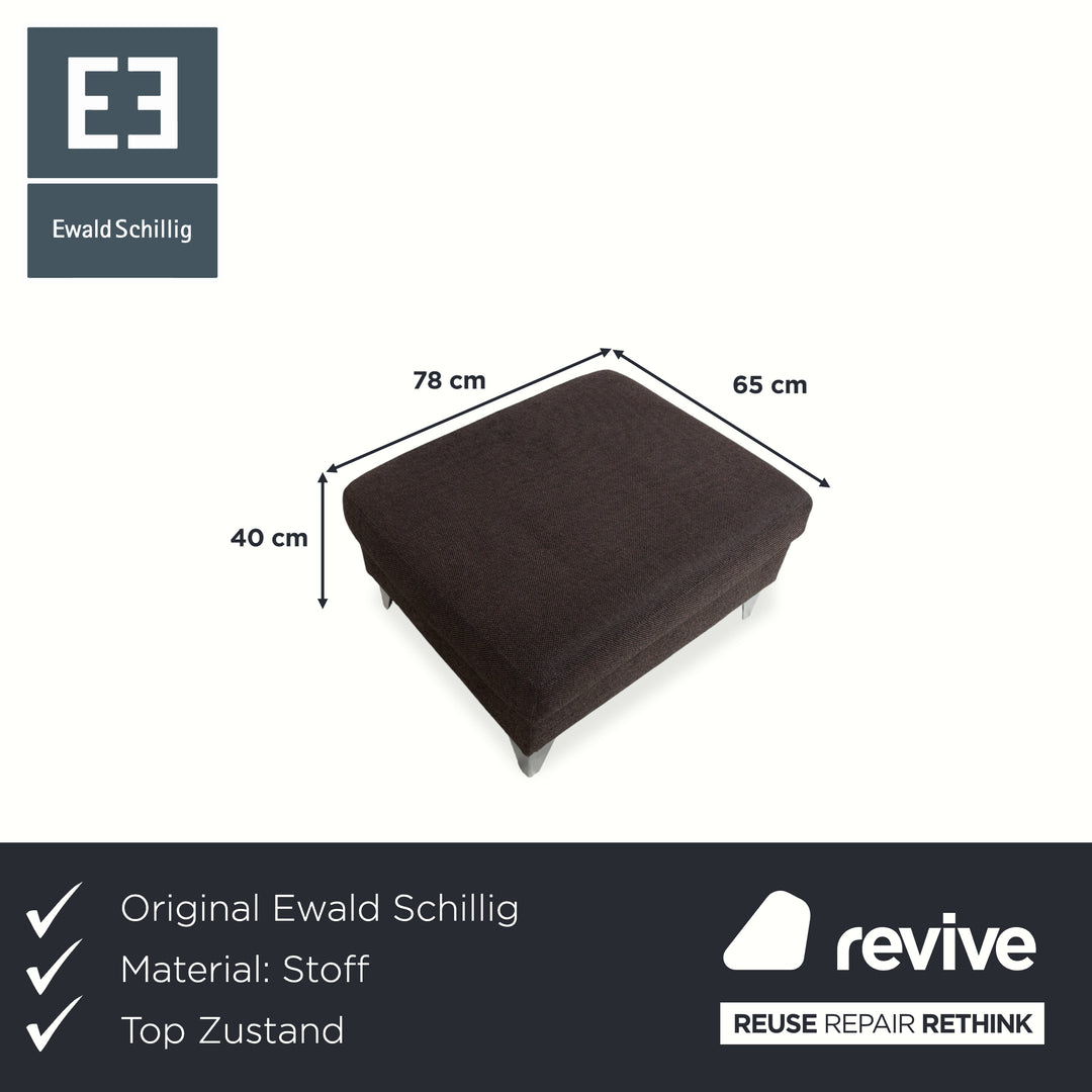 Ewald Schillig Tabouret en tissu marron-gris