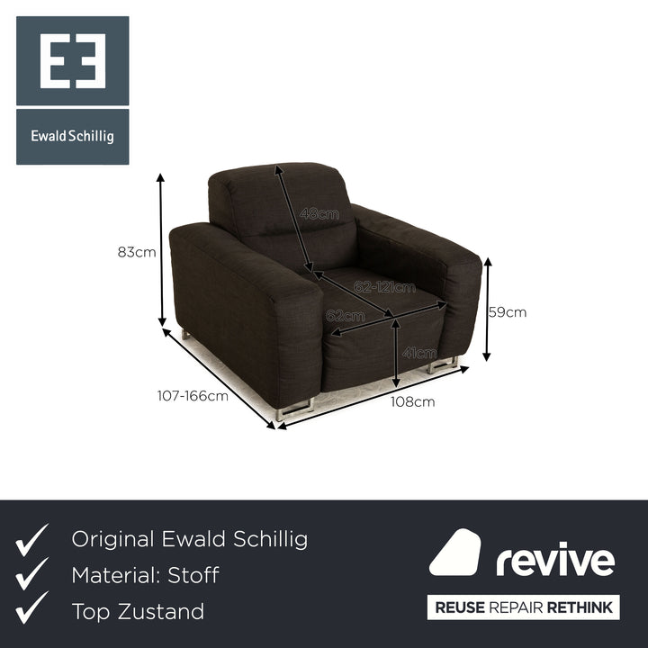 Fauteuil en tissu Ewald Schillig gris fonction électrique fonction relaxation