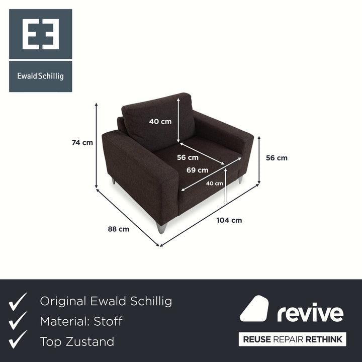 Ewald Schillig Stoff Sessel Braun Grau
