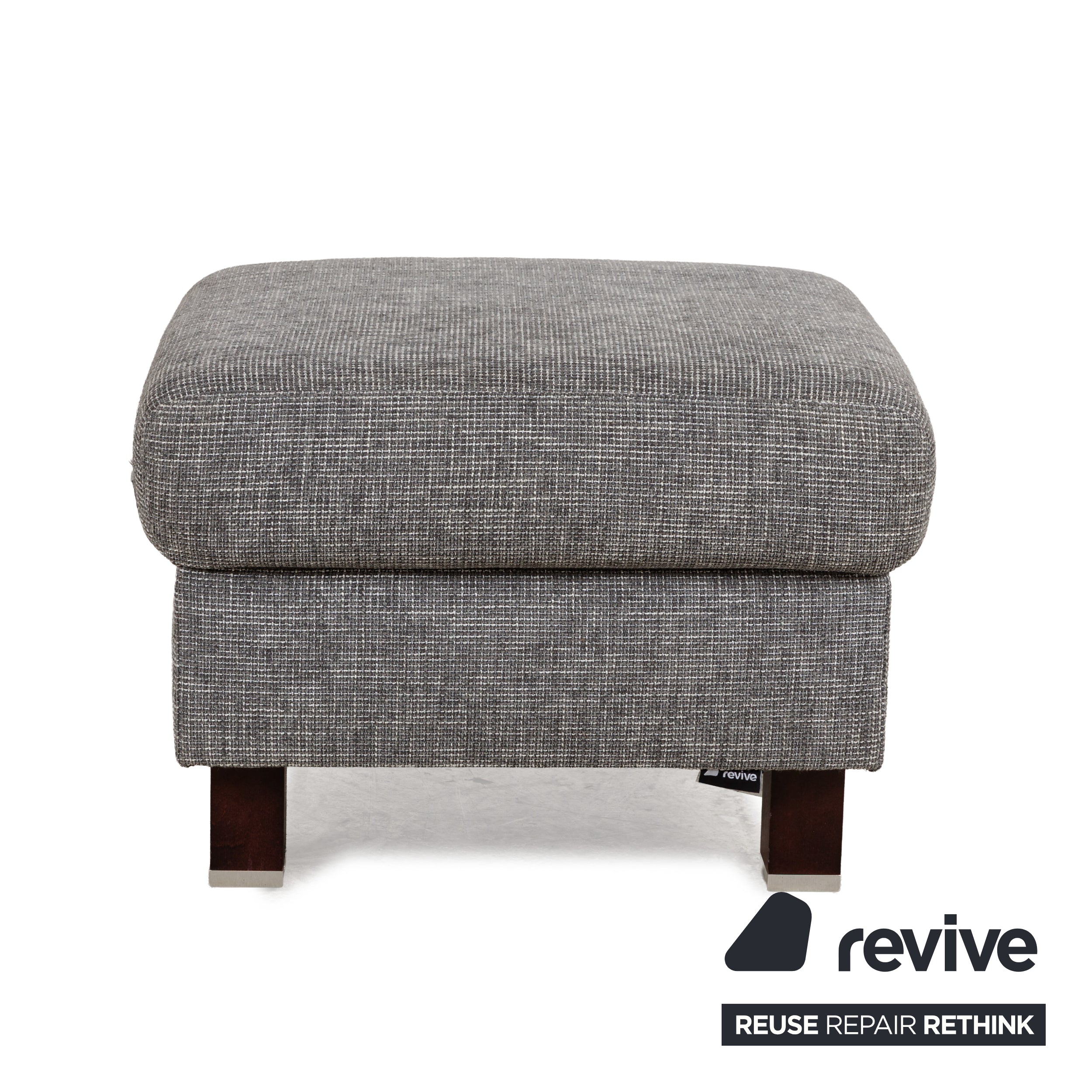 Ewald Schillig Stoff Sofa Garnitur Grau Ecksofa Couch Hocker