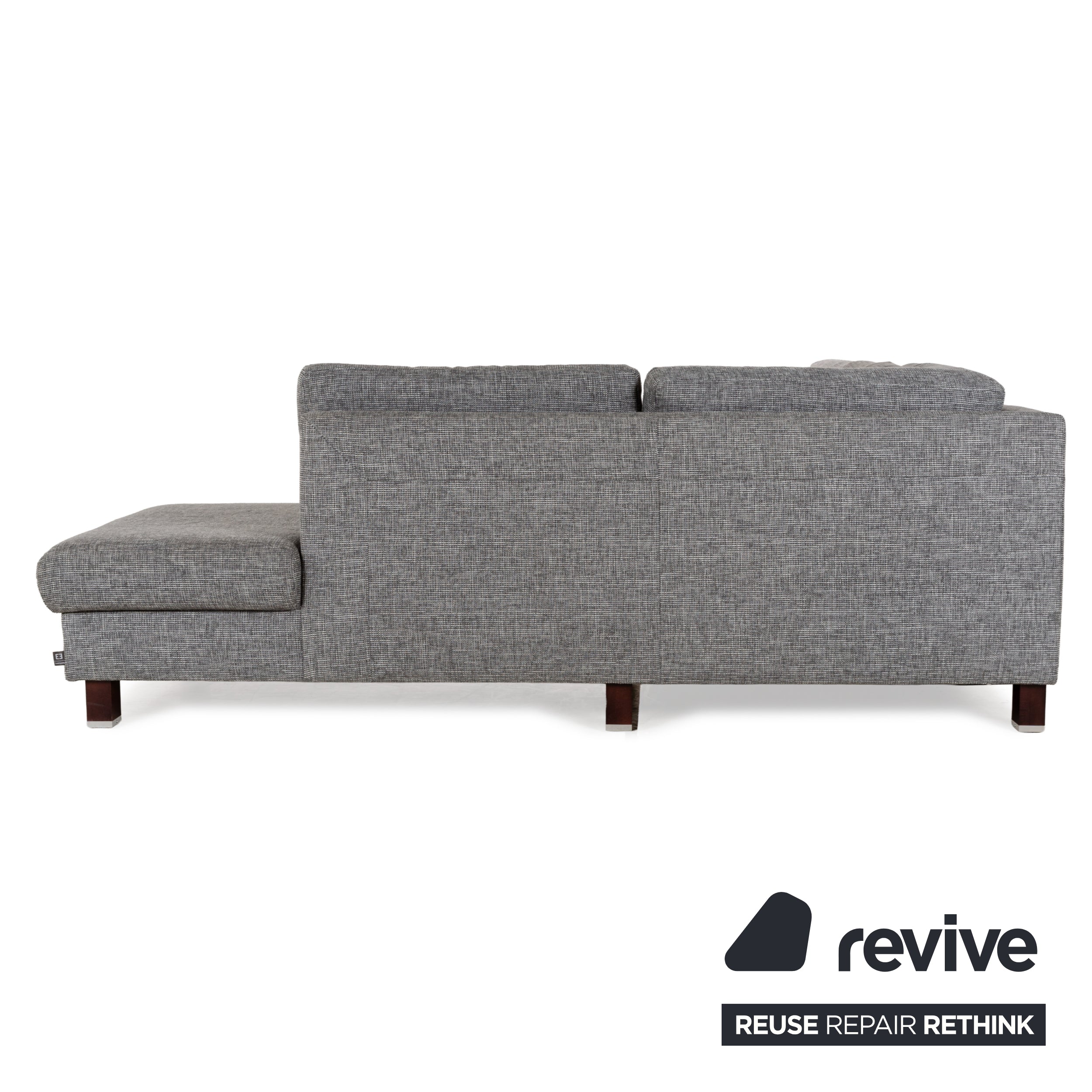 Ewald Schillig Stoff Sofa Garnitur Grau Ecksofa Couch Hocker