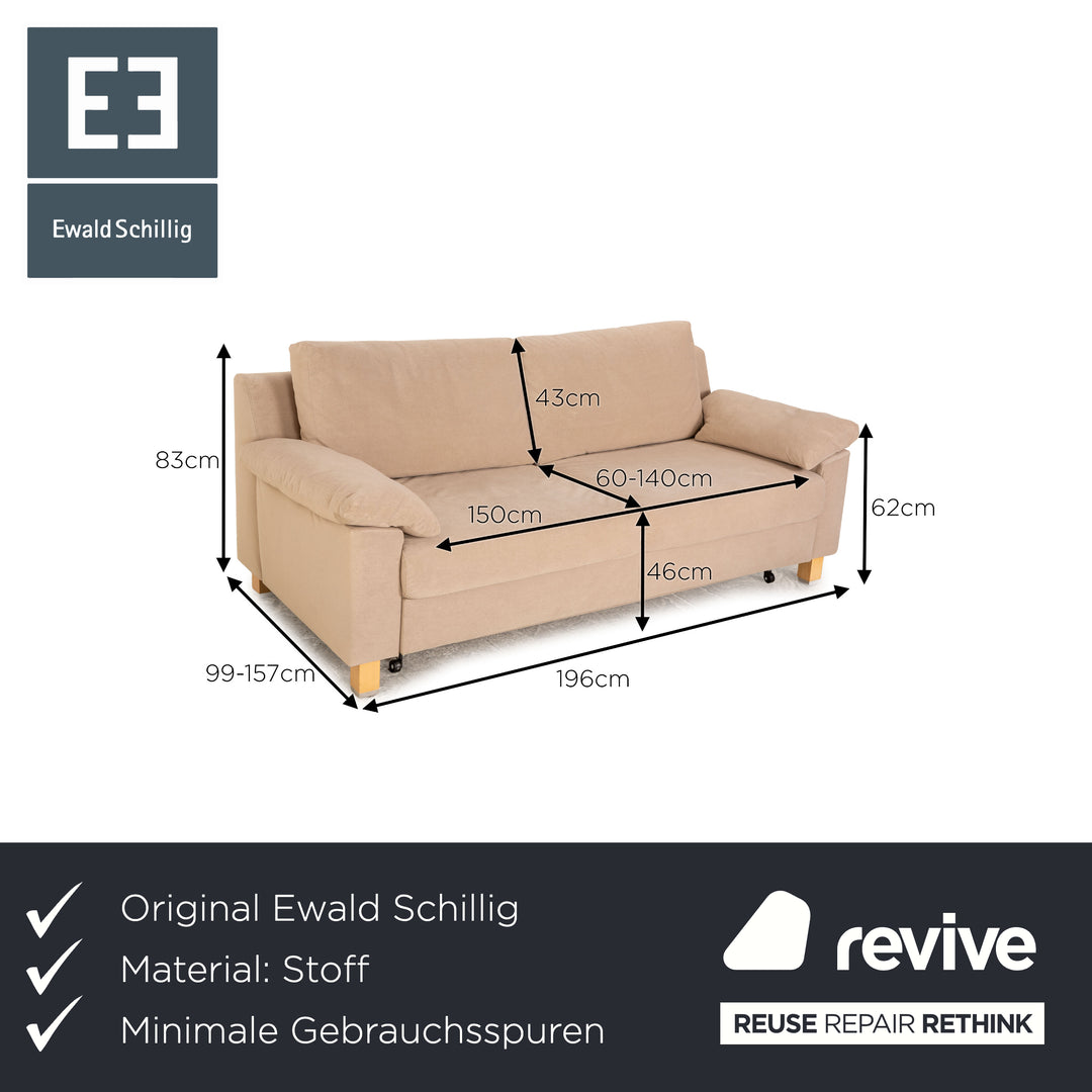Ewald Schillig Stoff Zweisitzer Beige manuelle Funktion Schlaffunktion