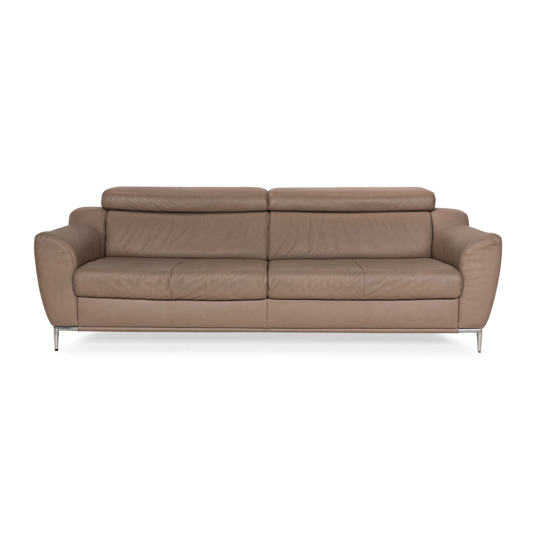 Ewald Schillig Tyra Leather Three-Seater Brown Manual Function