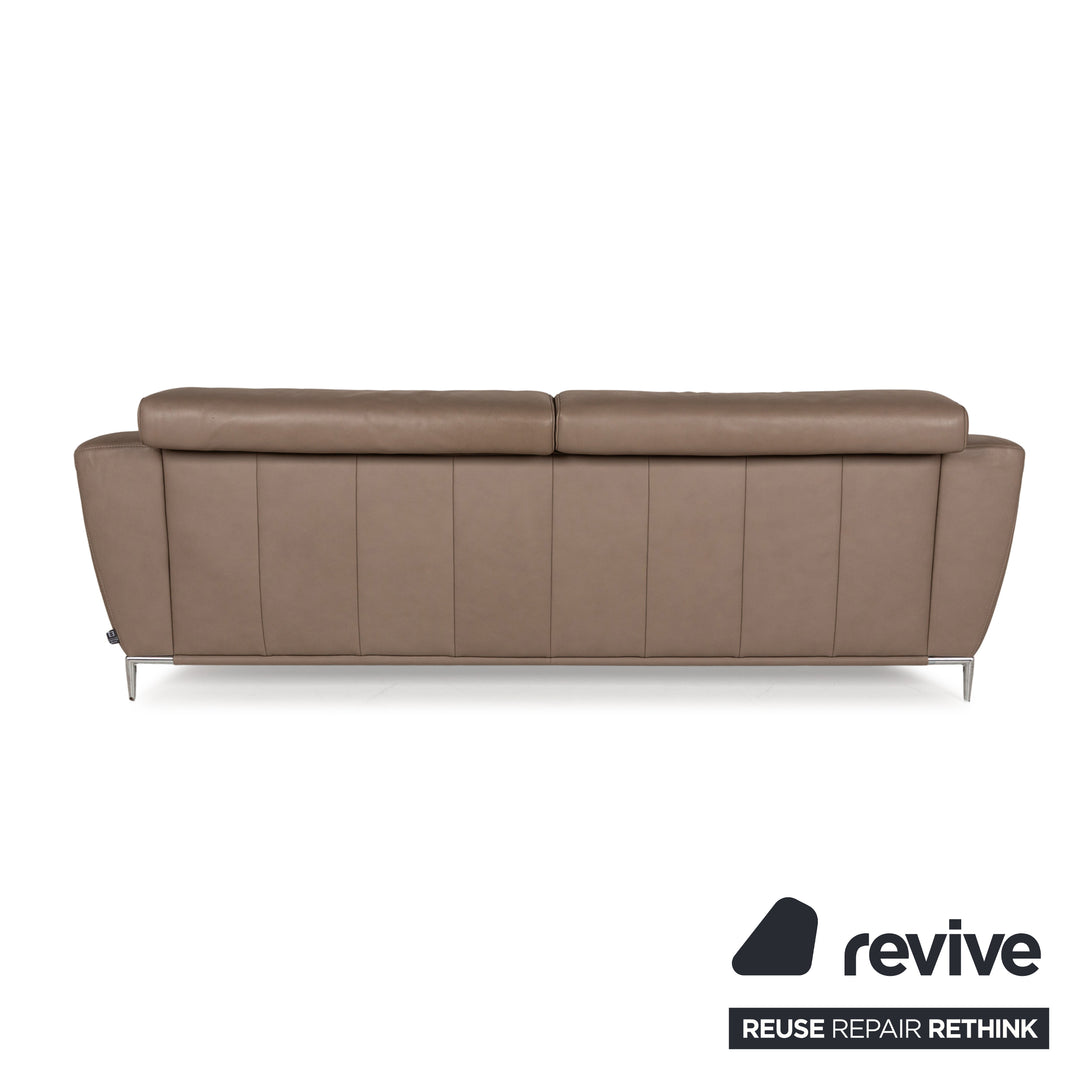 Ewald Schillig Tyra Leder Sofa Garnitur Braun manuelle Funktion Zweisitzer Dreisitzer