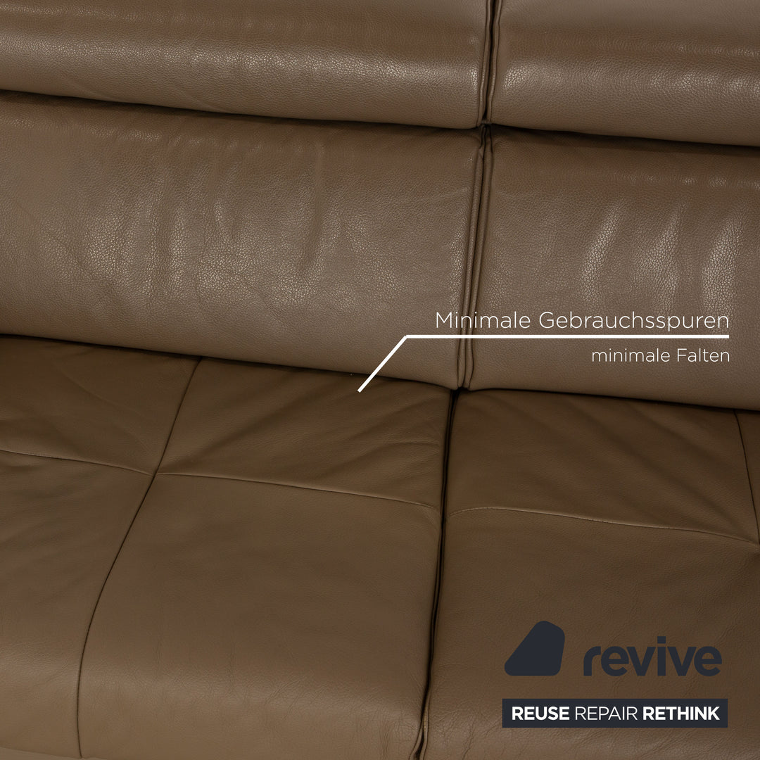 Ewald Schillig Tyra Leder Zweisitzer Braun Taupe manuelle Funktion Sofa Couch