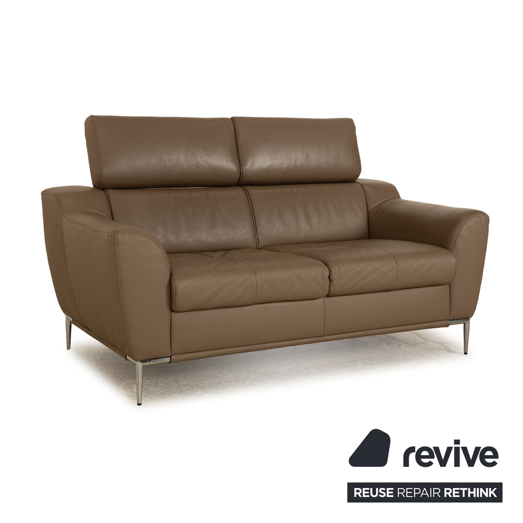 Ewald Schillig Tyra Leder Zweisitzer Braun Taupe manuelle Funktion Sofa Couch