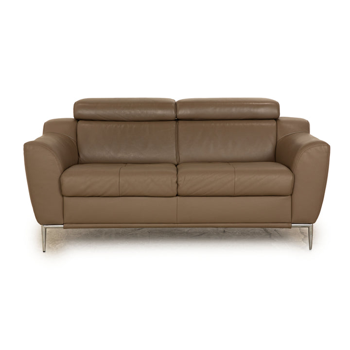 Ewald Schillig Tyra Leder Zweisitzer Braun Taupe manuelle Funktion Sofa Couch