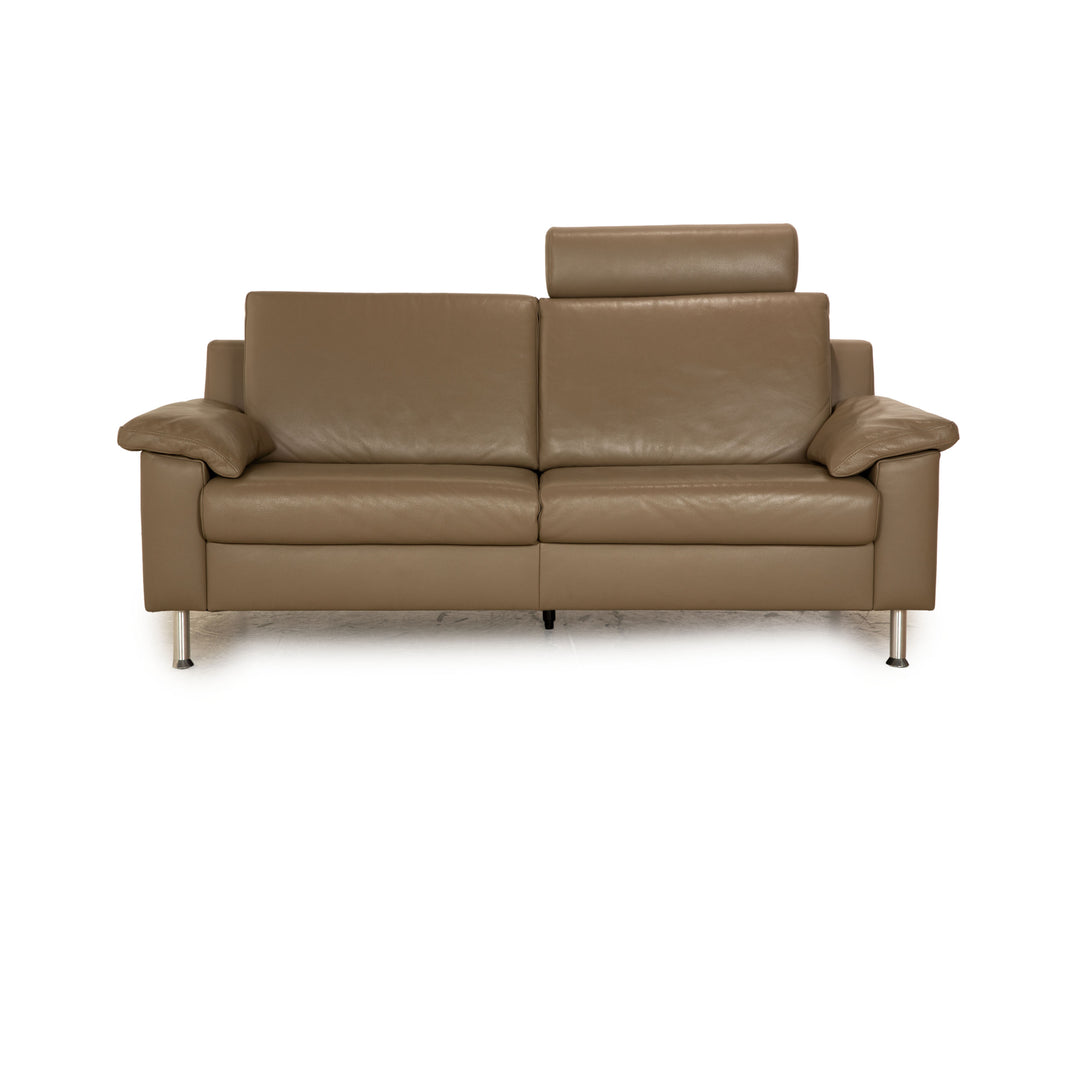 Ewald Schillig Vario Leder Zweisitzer Grau Taupe Sofa Couch