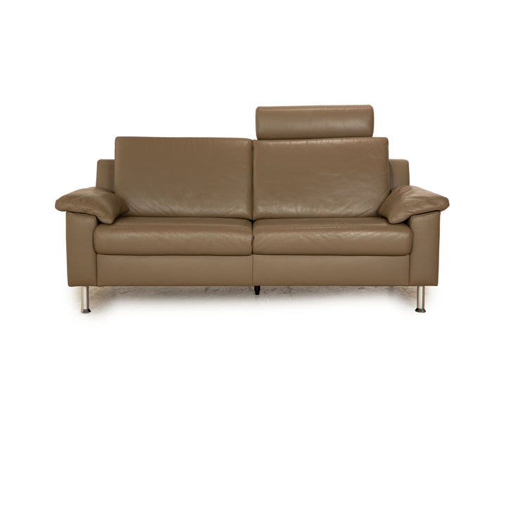 Ewald Schillig Vario Leder Zweisitzer Grau Taupe Sofa Couch