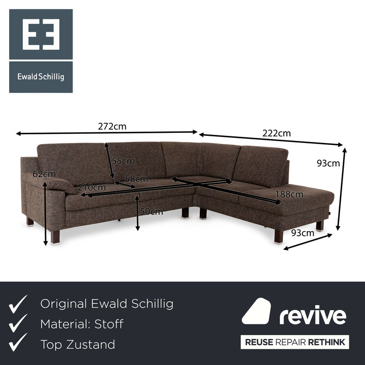 Ewald Schillig Vario Fabric Corner Sofa Brown Sofa Couch