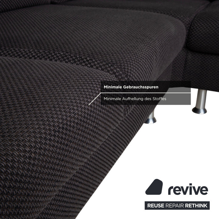 Ewald Schillig Vario Stoff Ecksofa Grau Braun Recamiere Links