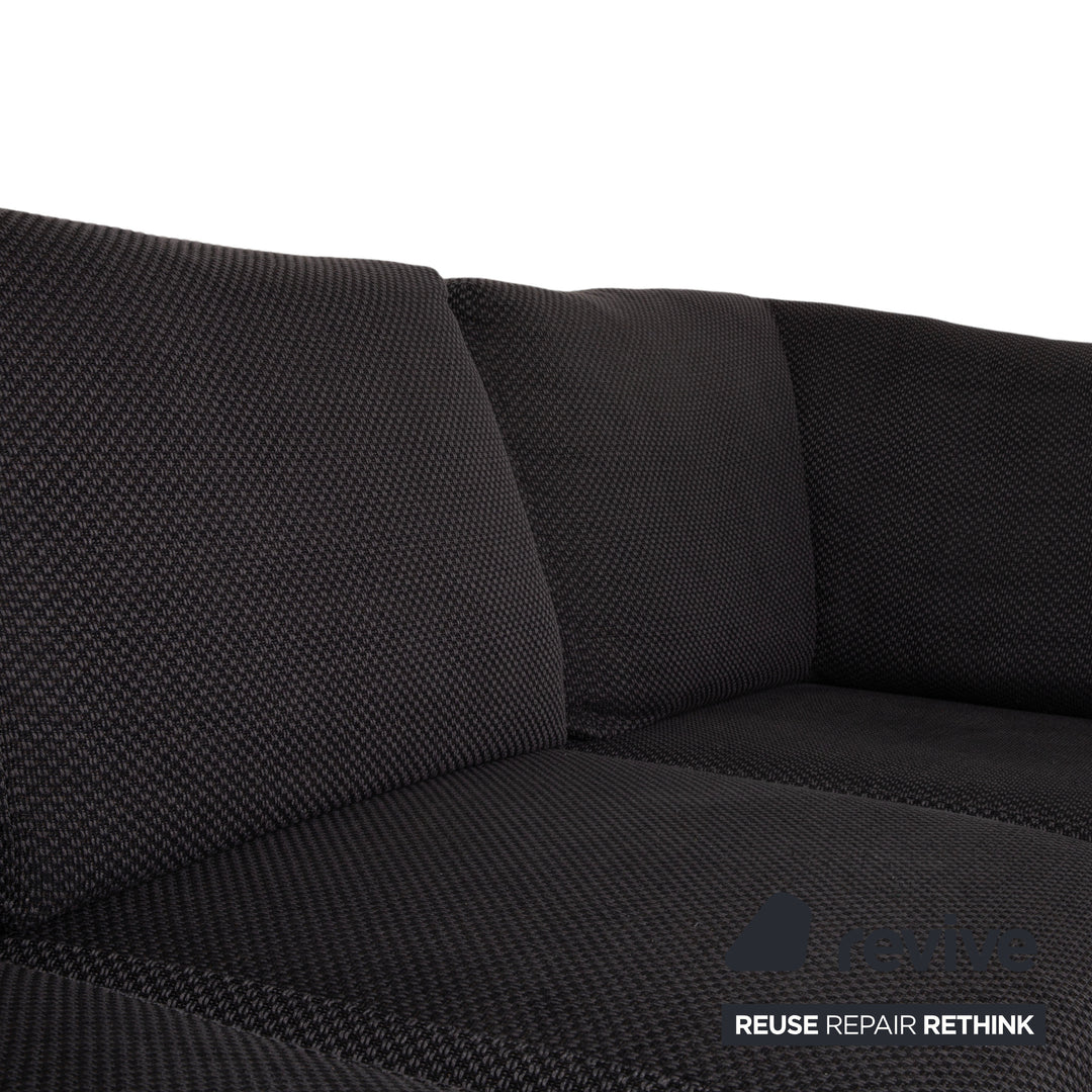 Ewald Schillig Vario Stoff Ecksofa Grau Braun Recamiere Links